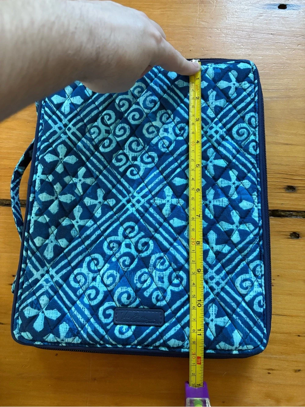NEW Vera Bradley Tablet Tamer Organizer Cuban Tiles Navy Teal Aquamarine Pattern